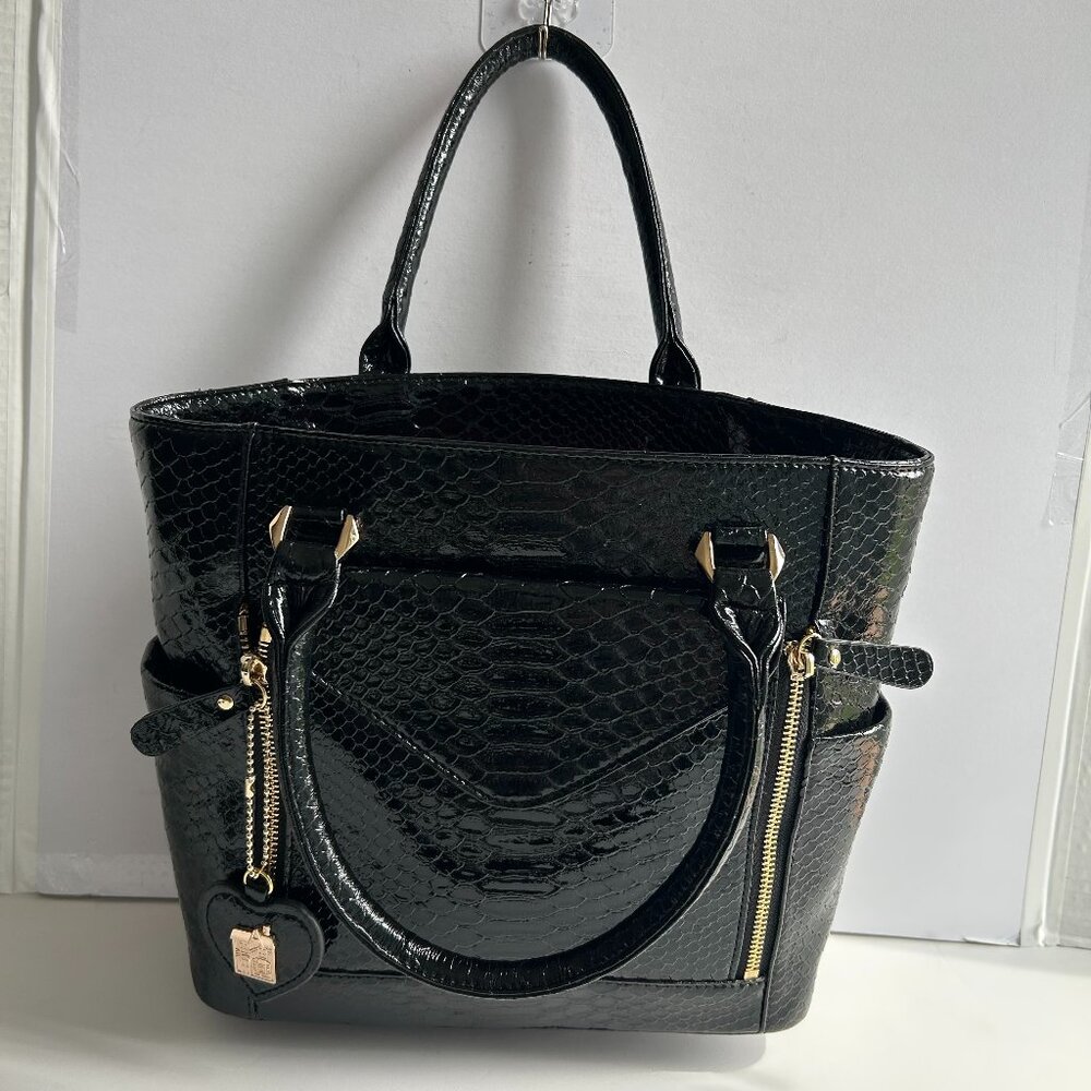 Nwot Pink House Toronto Canada Crocodile Embossed Satchel/Shoulder/Crossbody bag